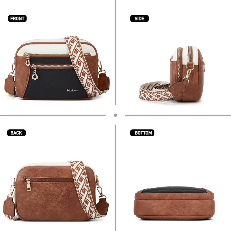 Makes Crossbody Purse for Women Small Crossbody Bags Trendy Vegan Leather with Adjustable Shoulder Straps Gift for Mother Wife Mom - Image 5